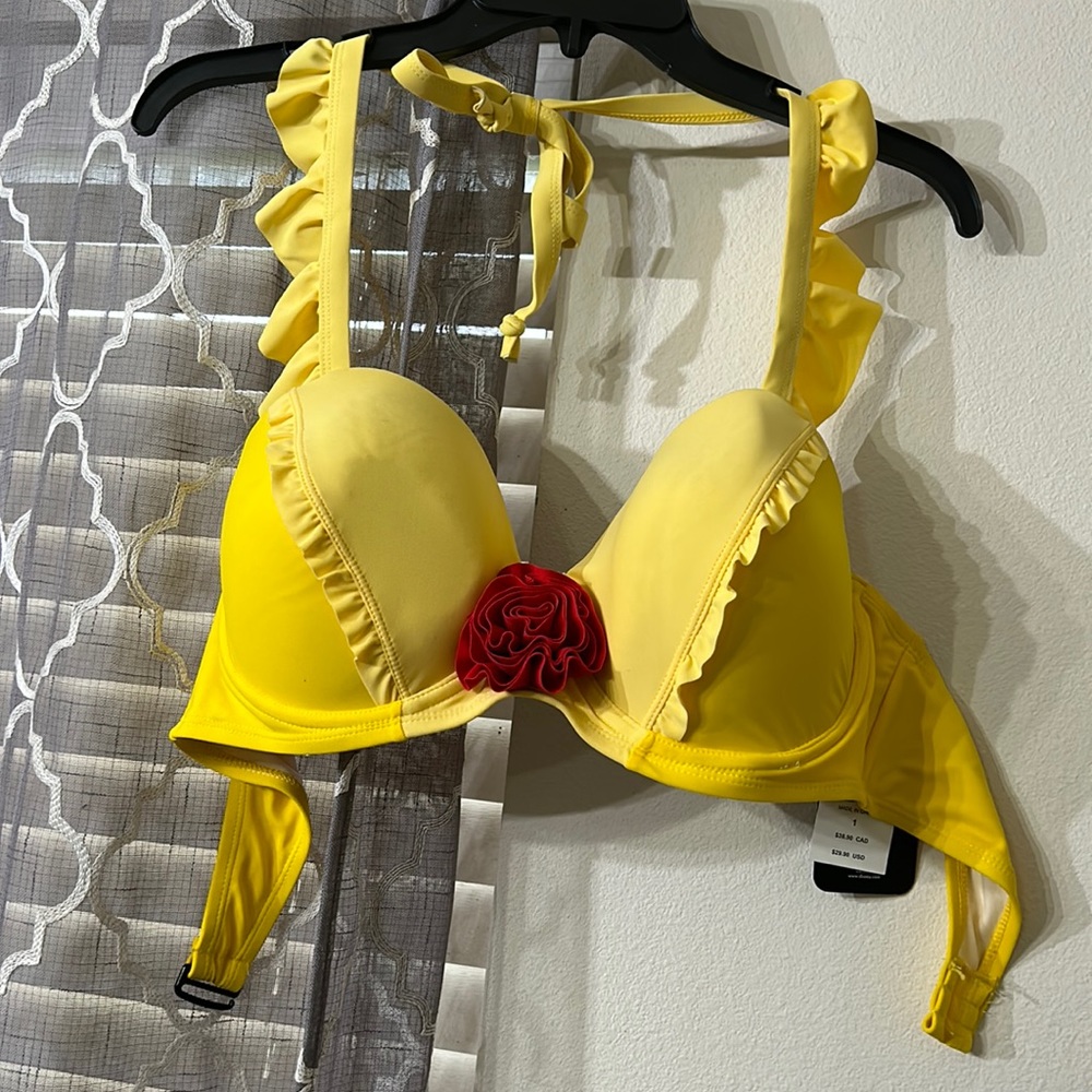 Disney Beauty And The Beast Belle Ruffle Swim Top from Hot Topic size 1 - Picture 2 of 12